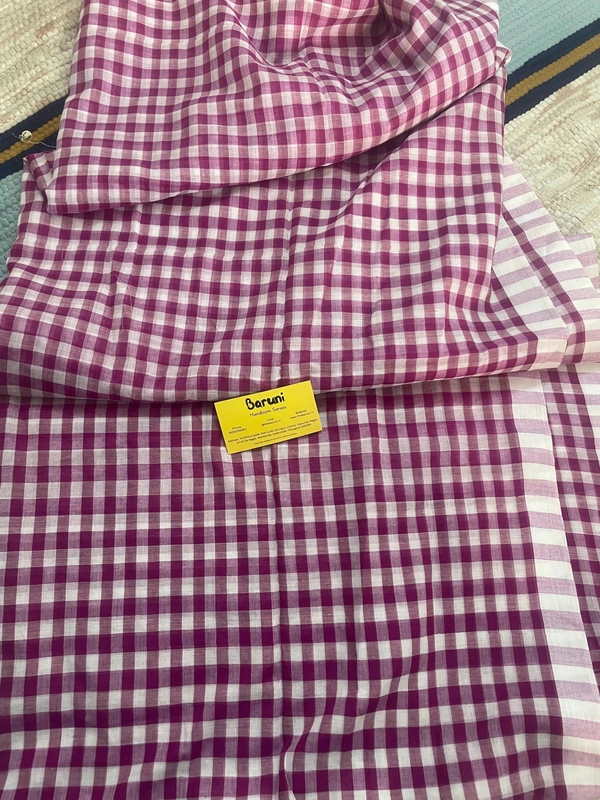 Checks style mul cotton saree