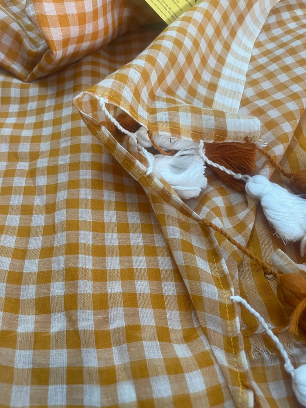 Mini Checks mul cotton saree