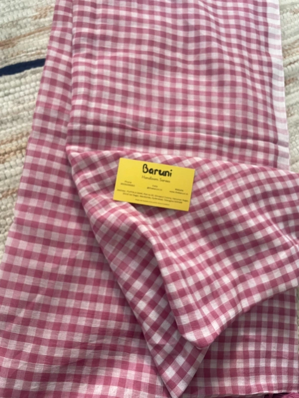 Mini Checks mul cotton saree