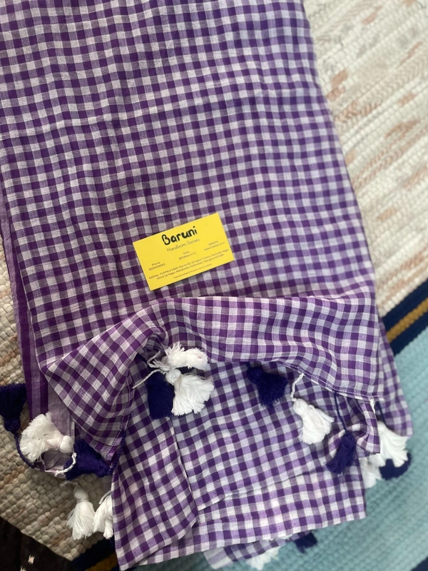 Mini Checks mul cotton saree