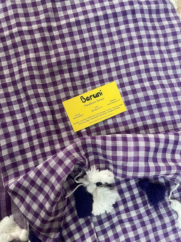 Mini Checks mul cotton saree
