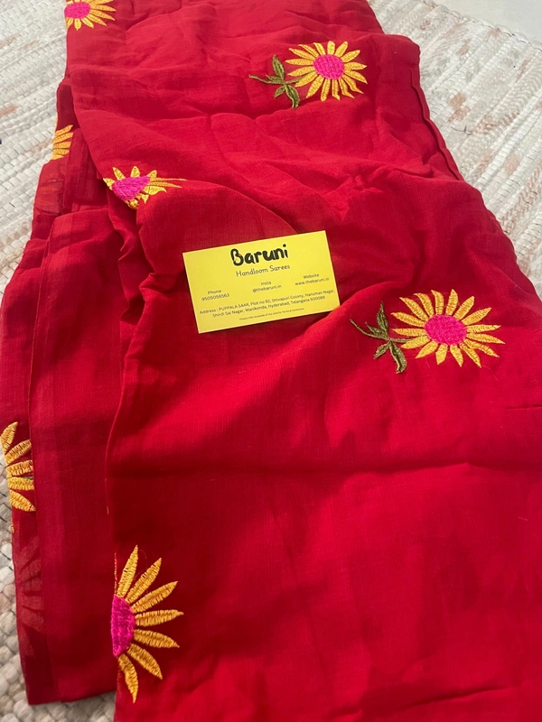 Sunflower Embroidery saree
