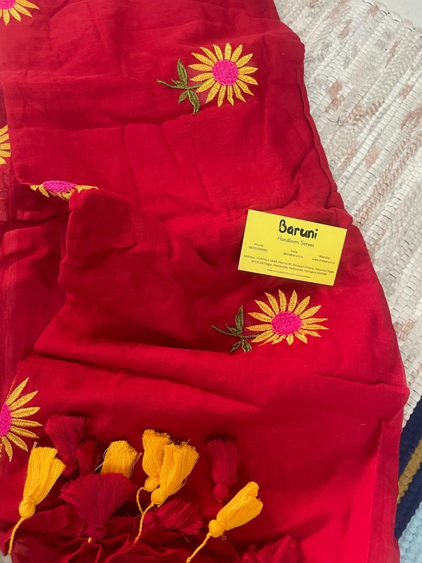 Sunflower Embroidery saree