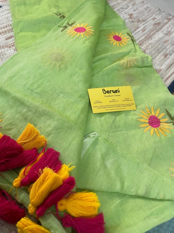 Sunflower Embroidery saree