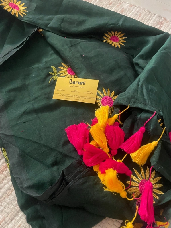 Sunflower Embroidery saree