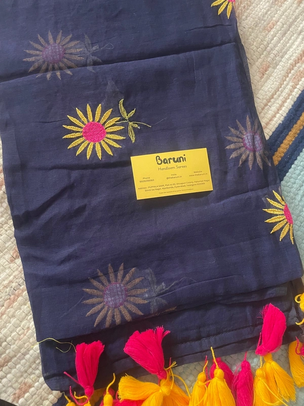 Sunflower Embroidery saree