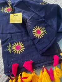 Sunflower Embroidery saree