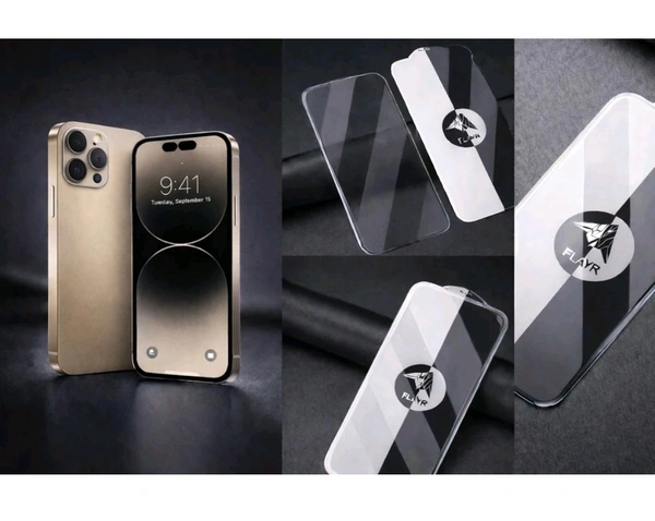 Tempered Glass Guard for IPHONE 16PROMAX FLAYR HIGH QUALITY TEMPERED GLASS WITHOUT BLACK BORDER ON SIDES | FULL CLEAR SCREEN PROTECTOR | 9H HARDNESS | EXPLOSION PROOF | (Pack of 1)