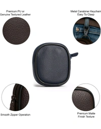 Royal HICLE Leather Zipper Earbuds Case For Universal, EarBuds, AirPods (Brown)