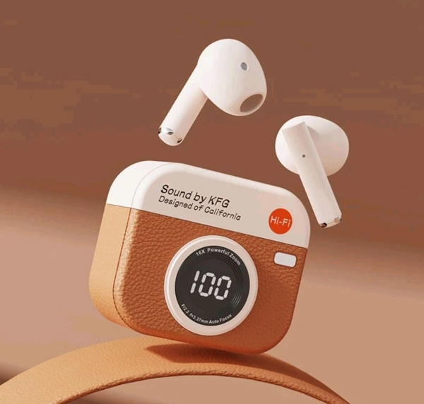 Soney AURA TWS with Bluetooth V5.3, 36hrs Playtime, Low Latency, High Performance Bluetooth Headset (Orange, True Wireless)
