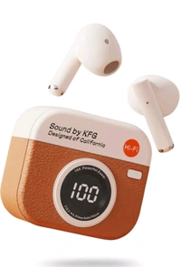 Soney AURA TWS with Bluetooth V5.3, 36hrs Playtime, Low Latency, High Performance Bluetooth Headset (Orange, True Wireless)
