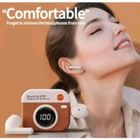 Soney AURA TWS with Bluetooth V5.3, 36hrs Playtime, Low Latency, High Performance Bluetooth Headset (Orange, True Wireless)