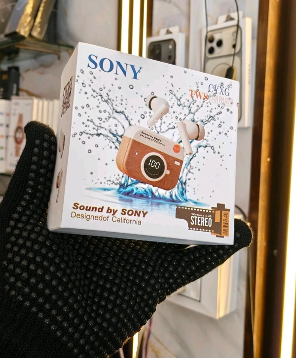 Soney AURA TWS with Bluetooth V5.3, 36hrs Playtime, Low Latency, High Performance Bluetooth Headset (Orange, True Wireless)