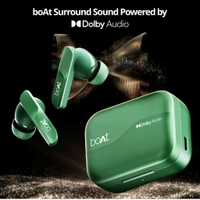 Airdopes 800 w/ Dolby Audio, 4 Mics Al-ENx Tech, Titanium Drivers & ASAP Charge Bluetooth Headset (Interstellar Green, True Wireless) - Mine Shaft