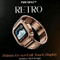 Fire-Boltt Retro 39.1mm (1.54) Display, Bluetooth call, Voice Assistance, Steel Straps Smartwatch (Rose Gold Strap, Free Size)
