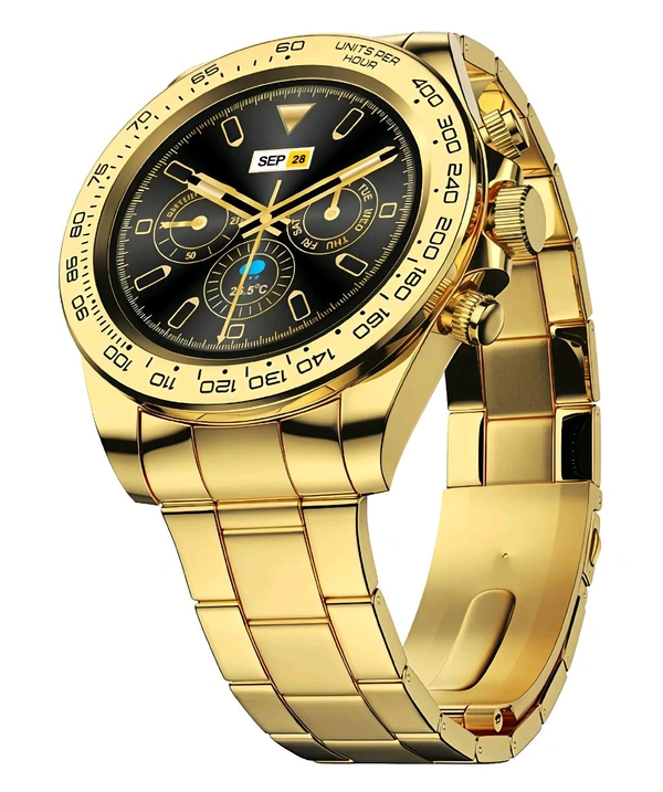 Fire-Boltt Blizzard BT Calling Smartwatch with 32.5mm 1.28 inch Display & Stainless Steel Body (Gold)