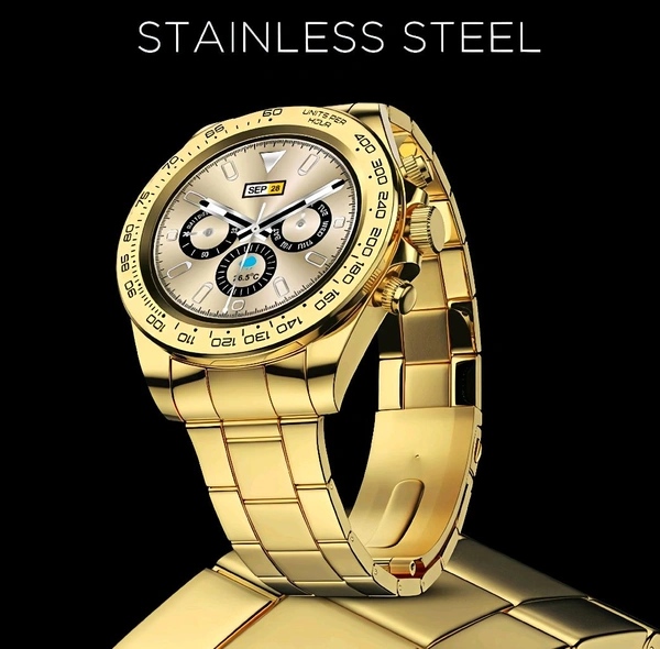 Fire-Boltt Blizzard BT Calling Smartwatch with 32.5mm 1.28 inch Display & Stainless Steel Body (Gold)