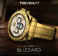 Fire-Boltt Blizzard BT Calling Smartwatch with 32.5mm 1.28 inch Display & Stainless Steel Body (Gold)