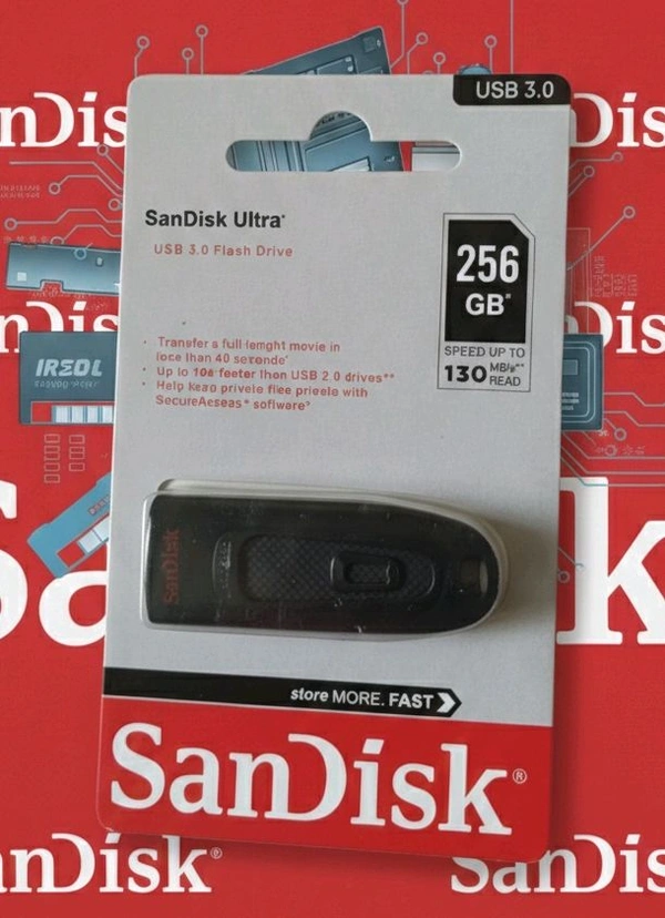 SanDisk Ultra 256GB, USB 3.0, Flash Drive, Upto 130MB/s R, Pendrive, Black, 1Y Warranty (SDCZ48-256G-I35)