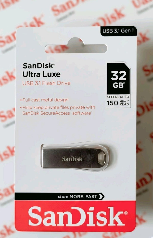 SanDisk Ultra Luxe 32GB, USB 3.1 Gen 1, Flash Drive, Upto 400MB/s R, Pendrive, Metal, 5Y Warranty (SDCZ74-32G-I35)