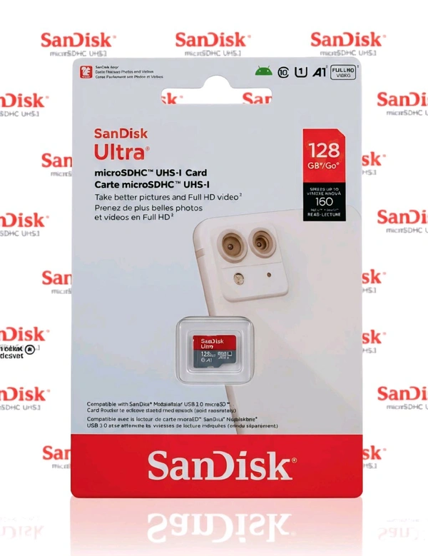 SanDisk Ultra 128GB microSDXC UHS-I, 140MB/s R, Memory Card, 1Y Warranty, for Smartphones