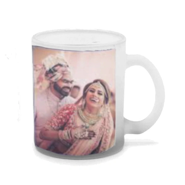 Frosted Glass Mug with Print - 330 ML