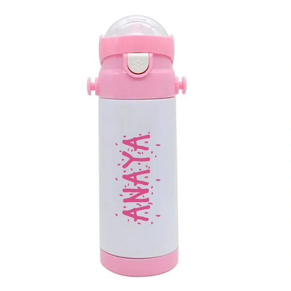 Kids School Water Bottle with Name or Photo - 500 ML, Pink