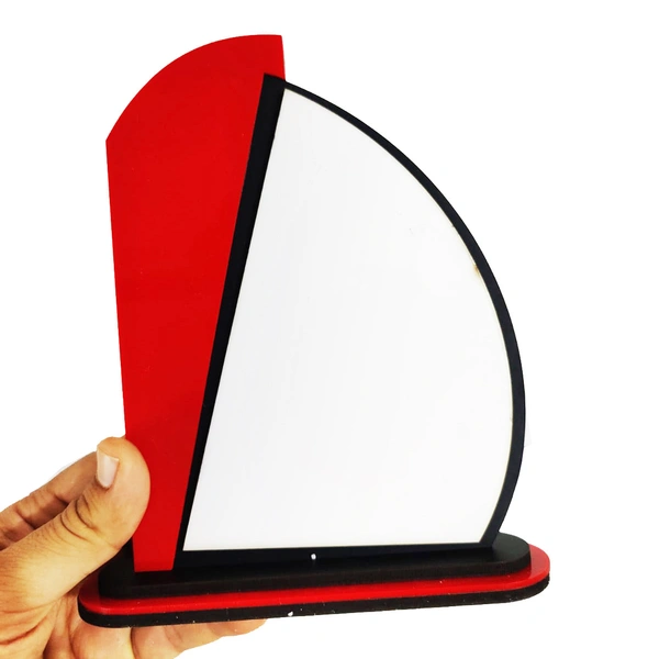 Personalized Gift for brother, award shape photo frame, Rakhi gift for brother - Red-3