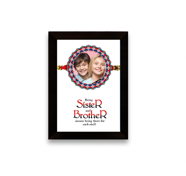 Personalized Photo frame for Rakshabandhan, Rakhi gift frame for brither and Sister - 4x6 inch Black