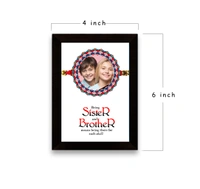 Personalized Photo frame for Rakshabandhan, Rakhi gift frame for brither and Sister - 4x6 inch Black