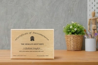 Achchha Gift Wooden Best husband, best wife certificate / award for gift, valantine's day or anniversary gift for wife and husband - 10x8 inch, Wife