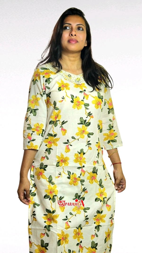 APARAJITA 3Pc Floral Kurti Set - M