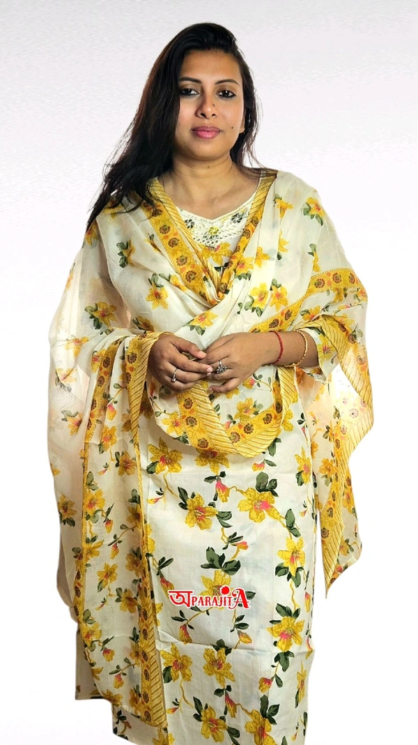 APARAJITA 3Pc Floral Kurti Set - L