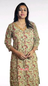 APARAJITA Cotton 3Pc Printed Kurti - L