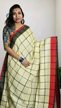 APARAJITA Checks Linen Sarees