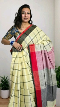 APARAJITA Checks Linen Sarees