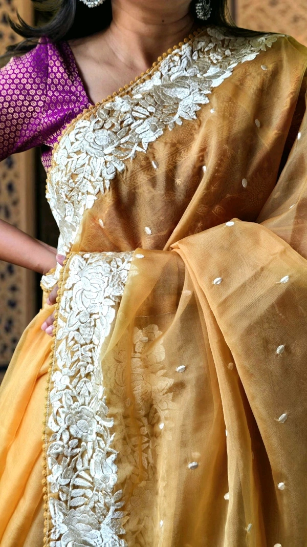 APARAJITA Organza Party Wear Saree - Beige