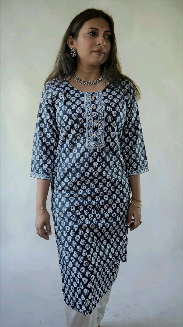 APARAJITA Indigo Cotton Kurti - XL