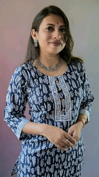 APARAJITA Indigo Cotton Kurti - L