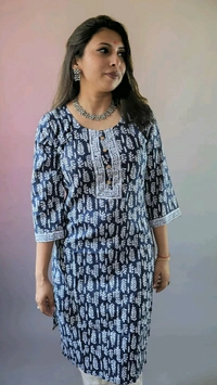 APARAJITA Indigo Cotton Kurti - 2XL