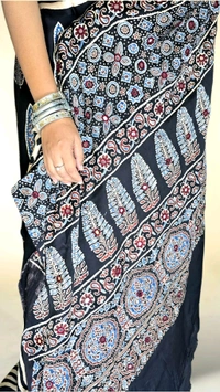 APARAJITA Mirror Ajrakh Modal Saree