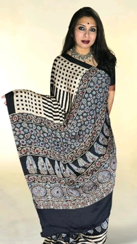 APARAJITA Mirror Ajrakh Modal Saree