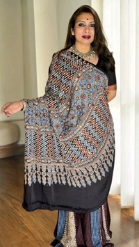 APARAJITA Mirror Ajrakh Modal Saree