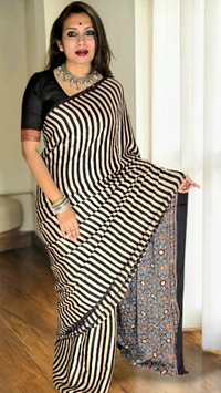 APARAJITA Mirror Ajrakh Modal Saree