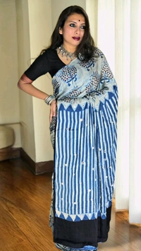APARAJITA Mirror Ajrakh Modal Saree