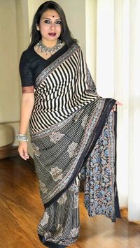 APARAJITA Mirror Ajrakh Modal Saree