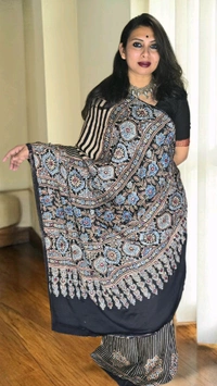 APARAJITA Mirror Ajrakh Modal Saree