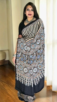 APARAJITA Mirror Ajrakh Modal Saree