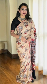 APARAJITA Mirror Ajrakh Modal Saree