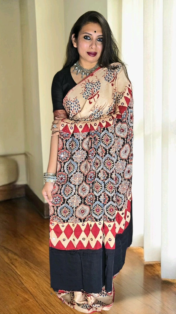 APARAJITA Mirror Ajrakh Modal Saree